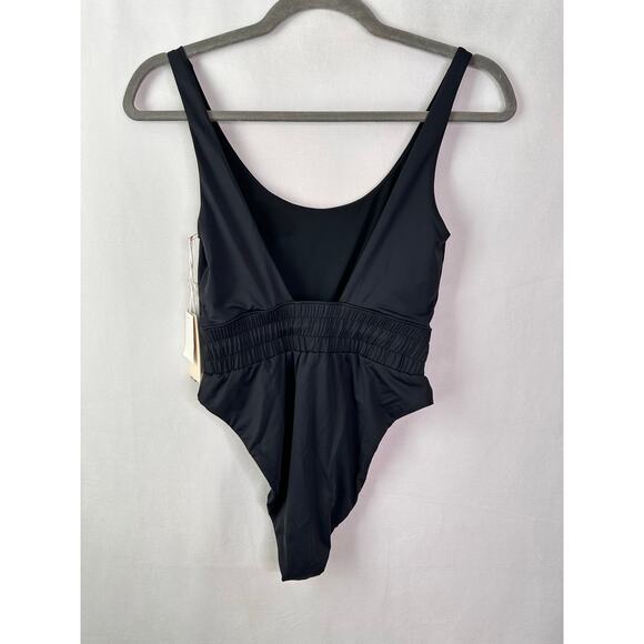 Good American Waist Framer Swimsuit Drawstring Sexy Black One Piece SMALL 1 NEW - Picture 6 of 8